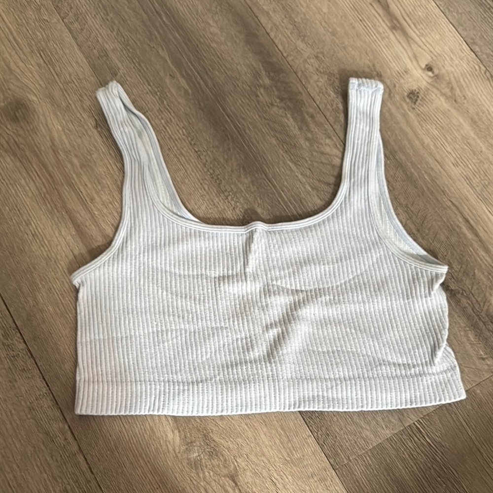 Light blue Ribbed Women's Top